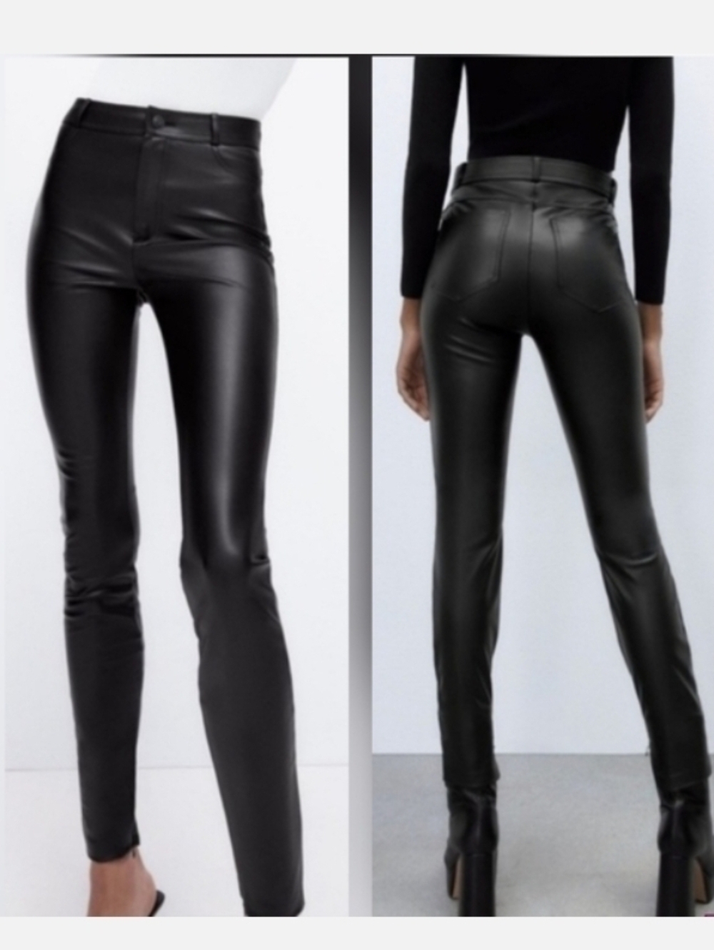 NWT Zara Vegan Leather Skinny Pants - Black